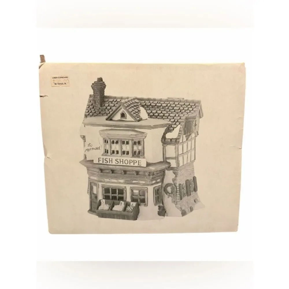 Dept 56 Dickens Village The Mermaid Fish Shoppe #5926-9 Retired 1988 Vintage EXC